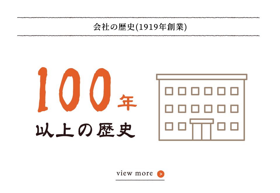 「会社の歴史（1919年創業）」100年以上の歴史